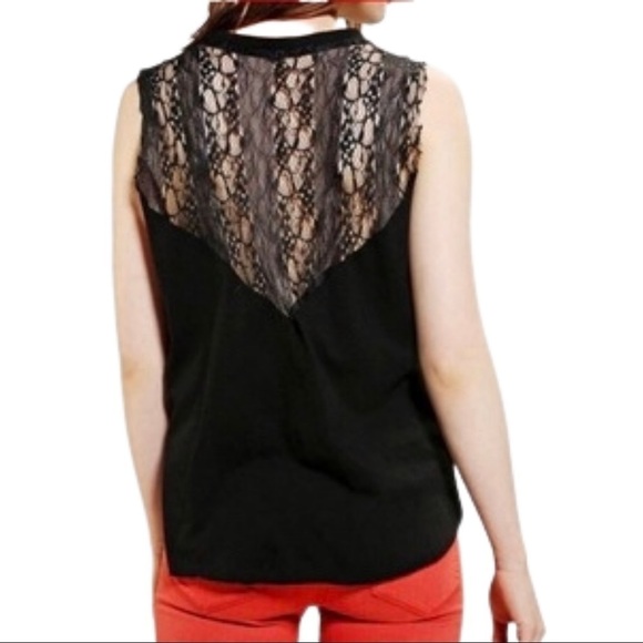 Urban Renewal + UO Black Fringed Lacey V-Neck Top - Picture 4 of 6